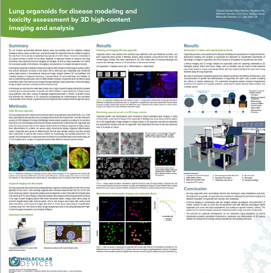 Organoïdes pulmonaires pour la modélisation des maladies et l’évaluation de la toxicité par imagerie haut contenu 3D et analyse