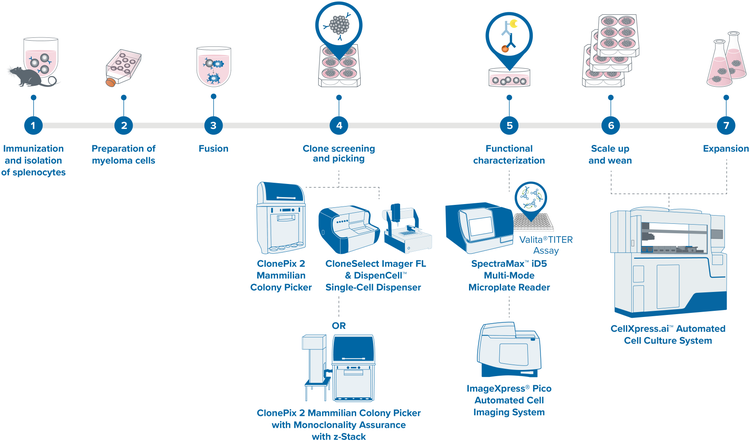 Solution de flux de travail pour la production de mAb