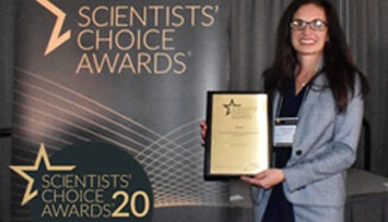Selena Larkin accepts the Drug Discovery & Development Award