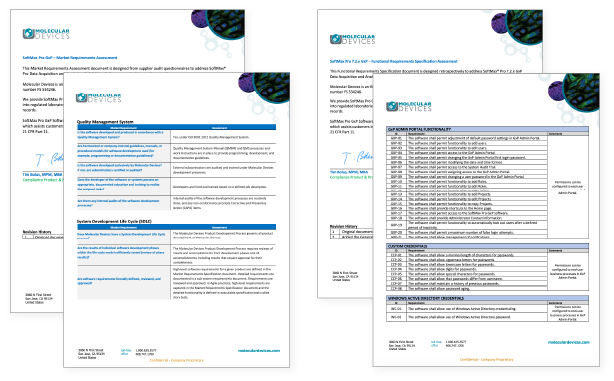 Questionnaire d’évaluation des BPx pour le logiciel SoftMax Pro GxP