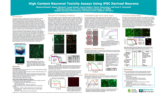 Tests de toxicité neuronale à haut contenu d'informations utilisant des neurones dérivés d’iPSC